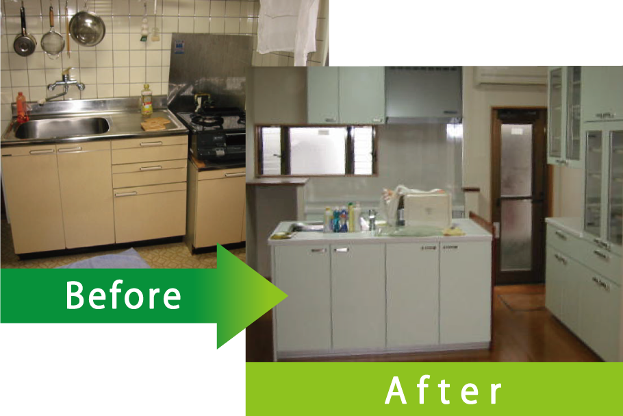 台所の改装は清潔さの創造。